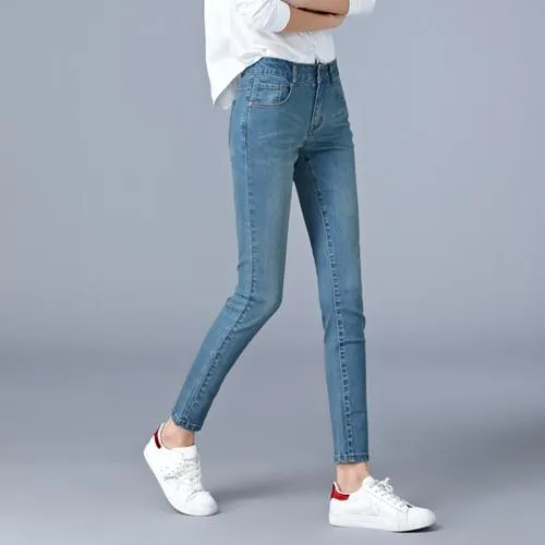 Jeans For Woman High Waist Full Length Skinny Pencil Denim Pants