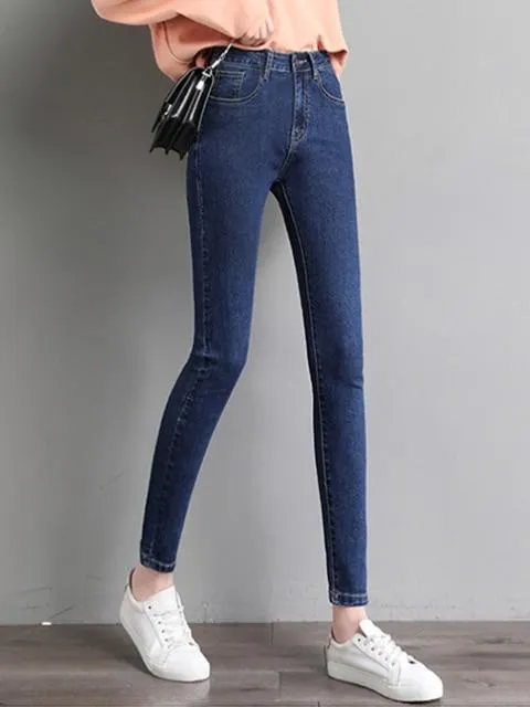 Jeans For Woman High Waist Full Length Skinny Pencil Denim Pants