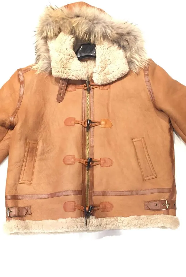 Kashani Buckle Maple Curly Shearling Jacket