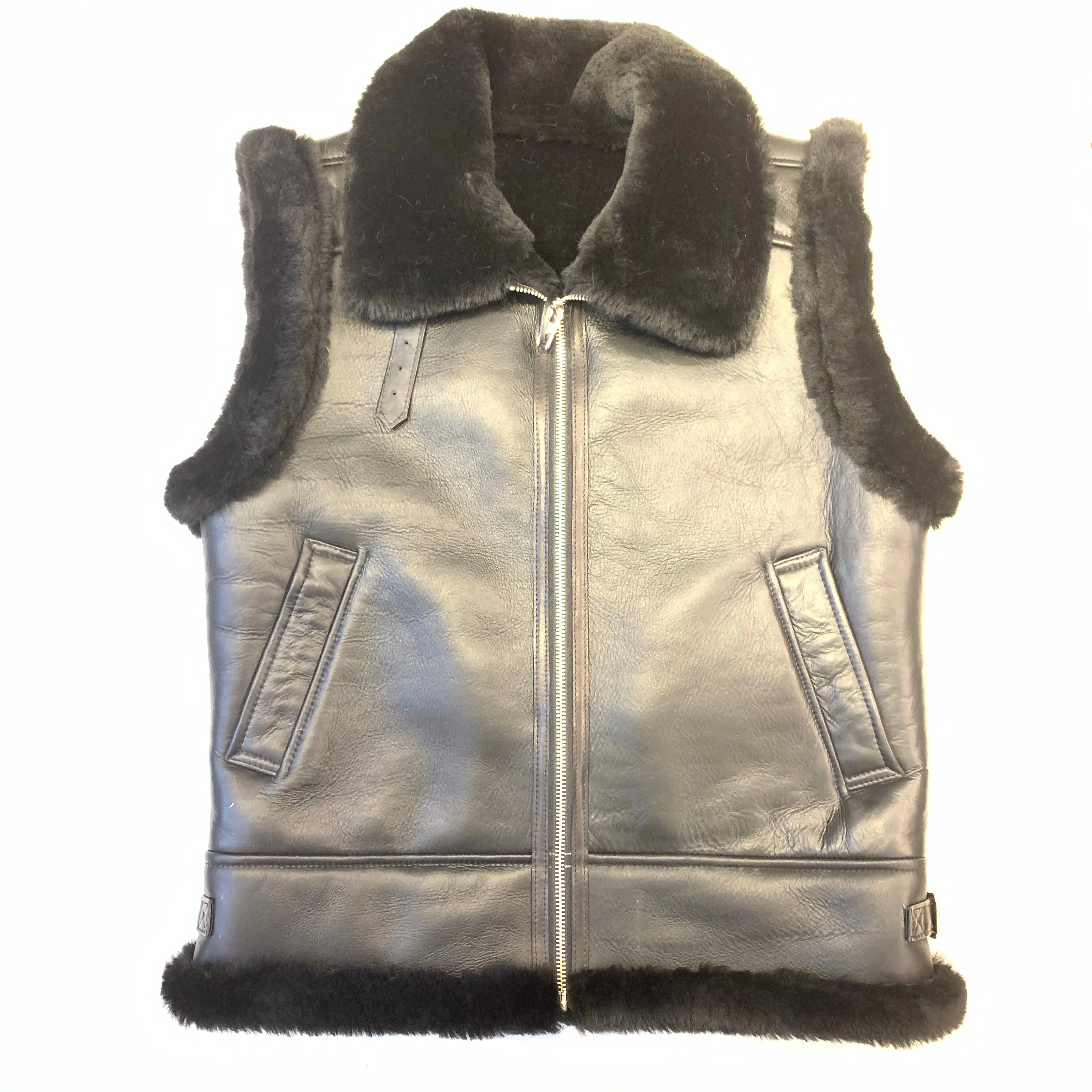 Kashani Jet Black Shearling Vest