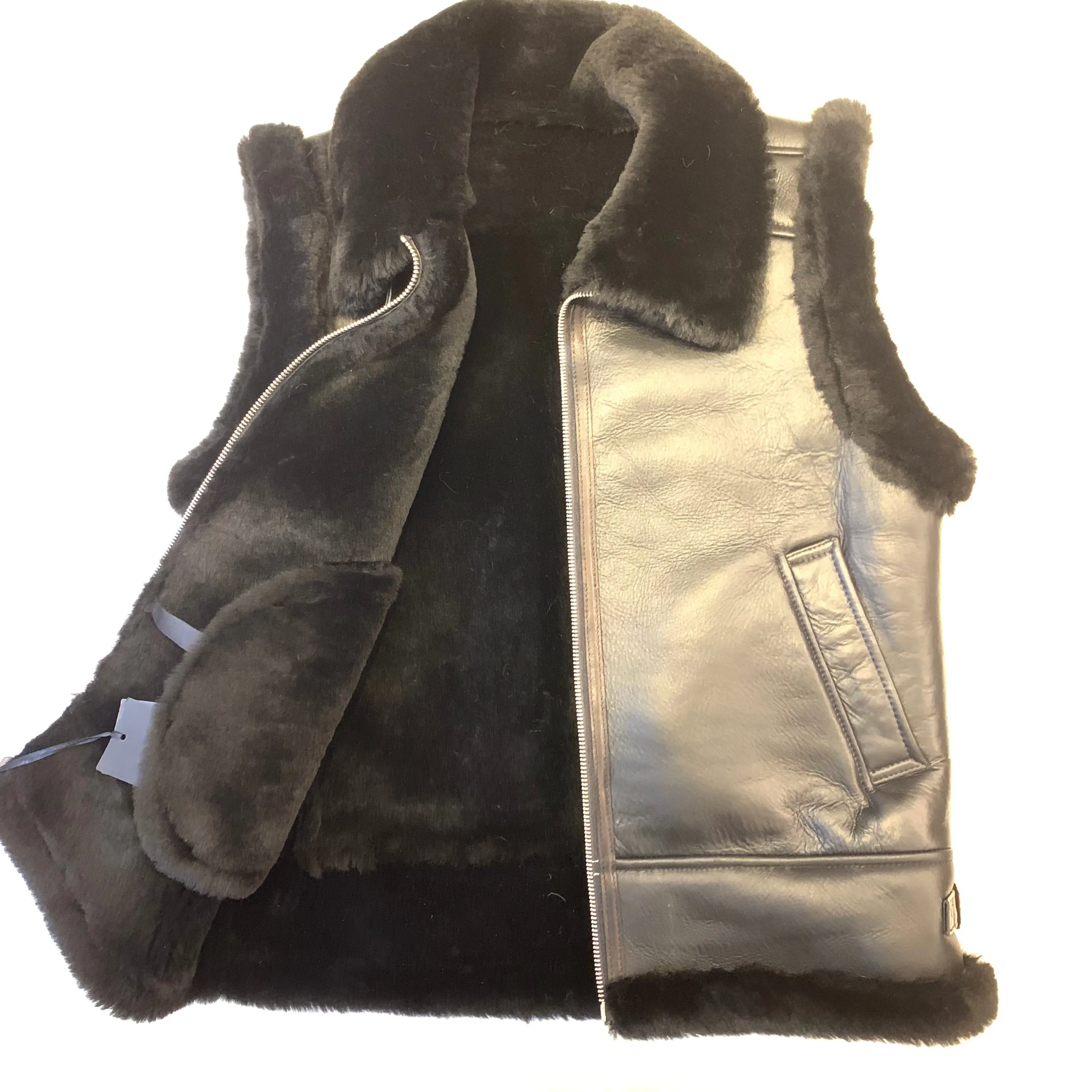 Kashani Jet Black Shearling Vest