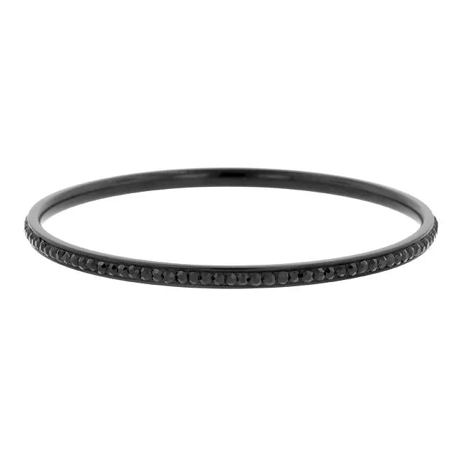 Katlynn Hematite Black CZ Bangle Bracelet