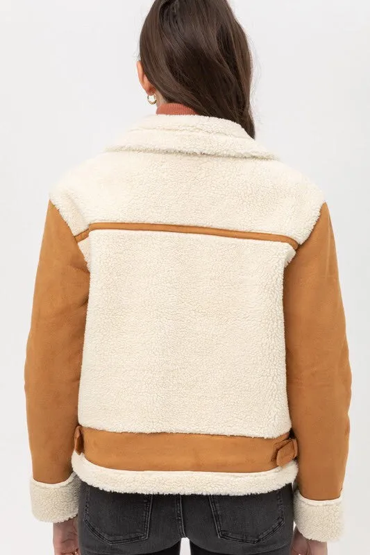 Katrina Faux Shearling Moto Jacket