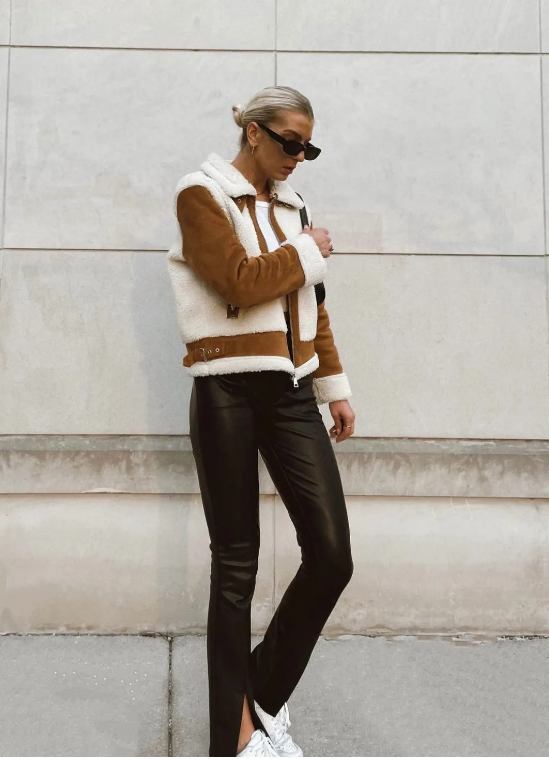 Katrina Faux Shearling Moto Jacket