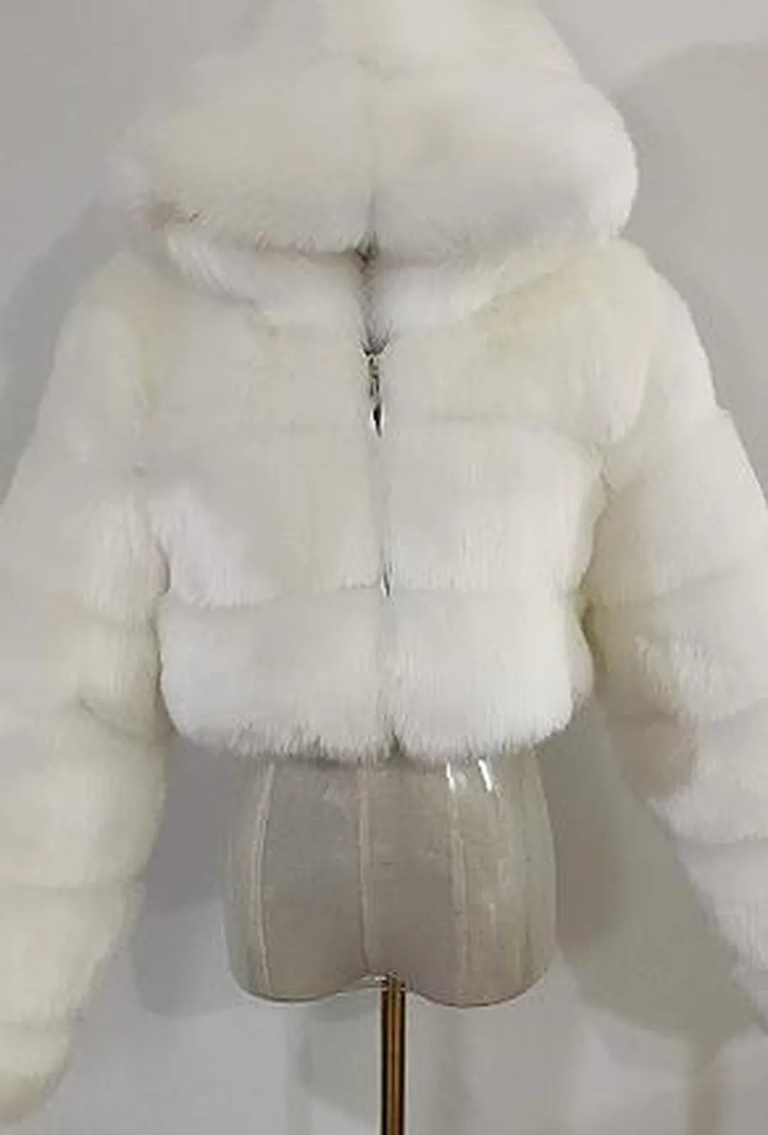 KAYLI - BELERO HOODED FUR JACKET