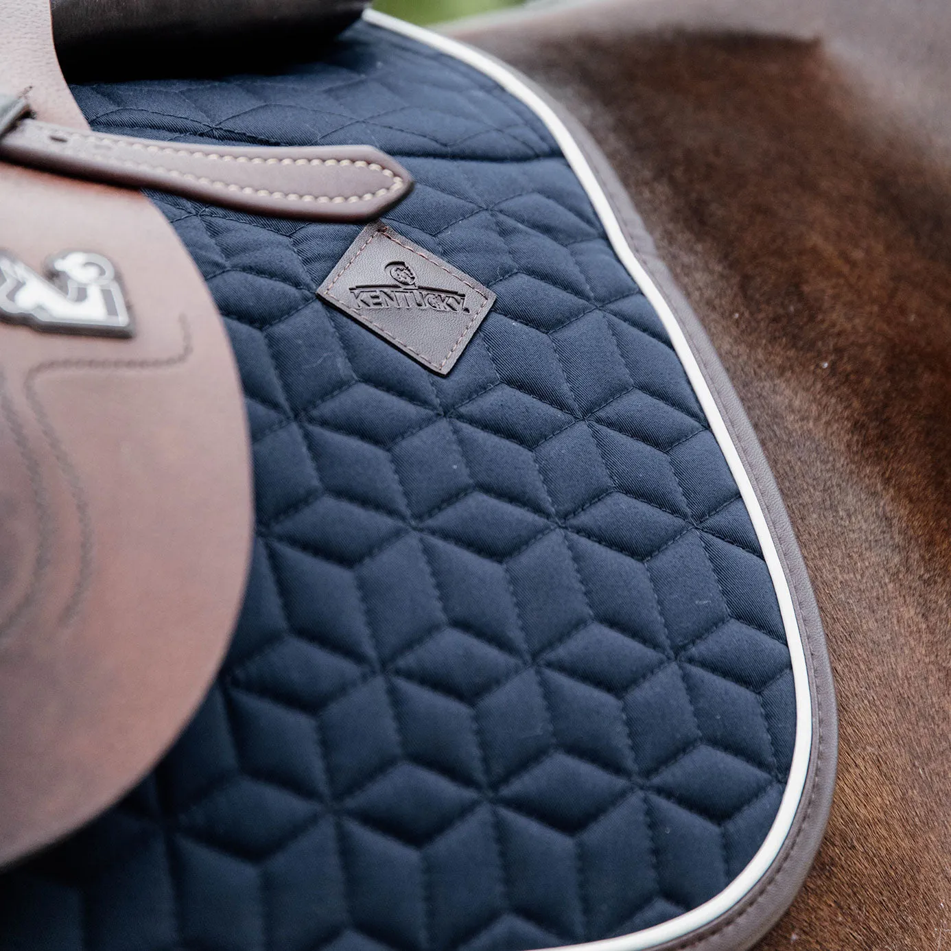 Kentucky Horsewear Skin Friendly Star Quilt Jumping Saddle Cloth - Navy