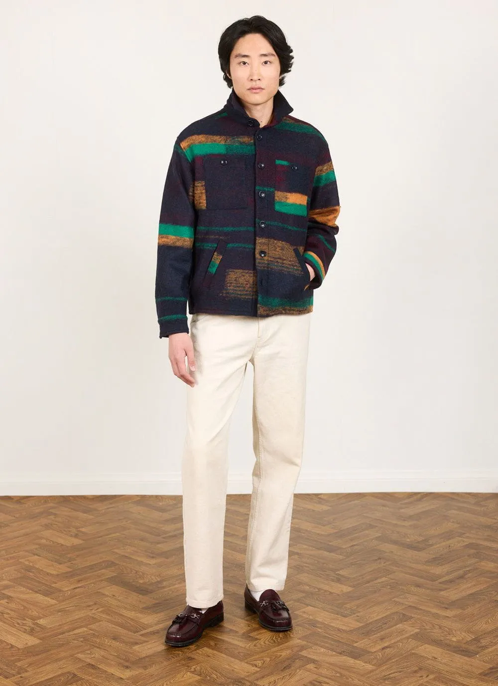 Lacquer Stripe Blanket Overshirt | Wool | Multi