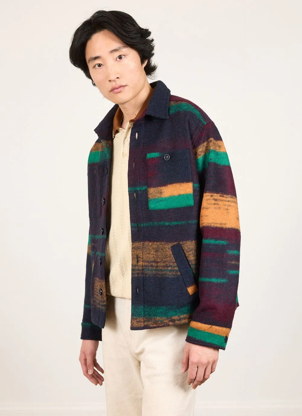 Lacquer Stripe Blanket Overshirt | Wool | Multi