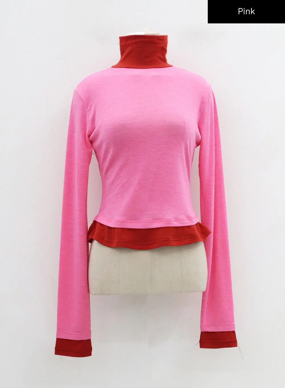 Layered Two Color Turtleneck CD26