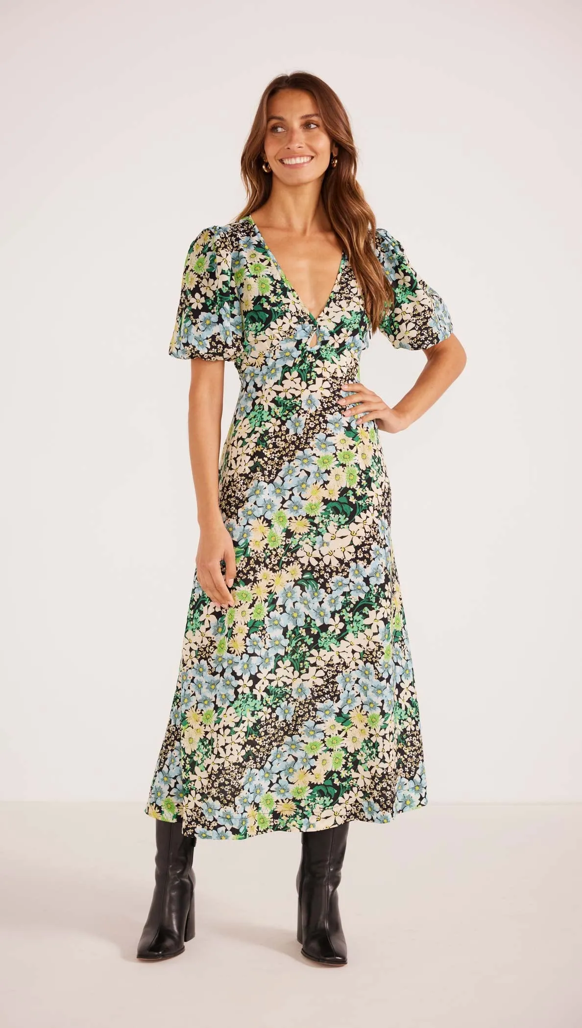 Lenora Keyhole Midi Dress