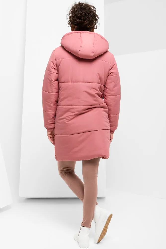 Longer Length Puffer Coat Pink