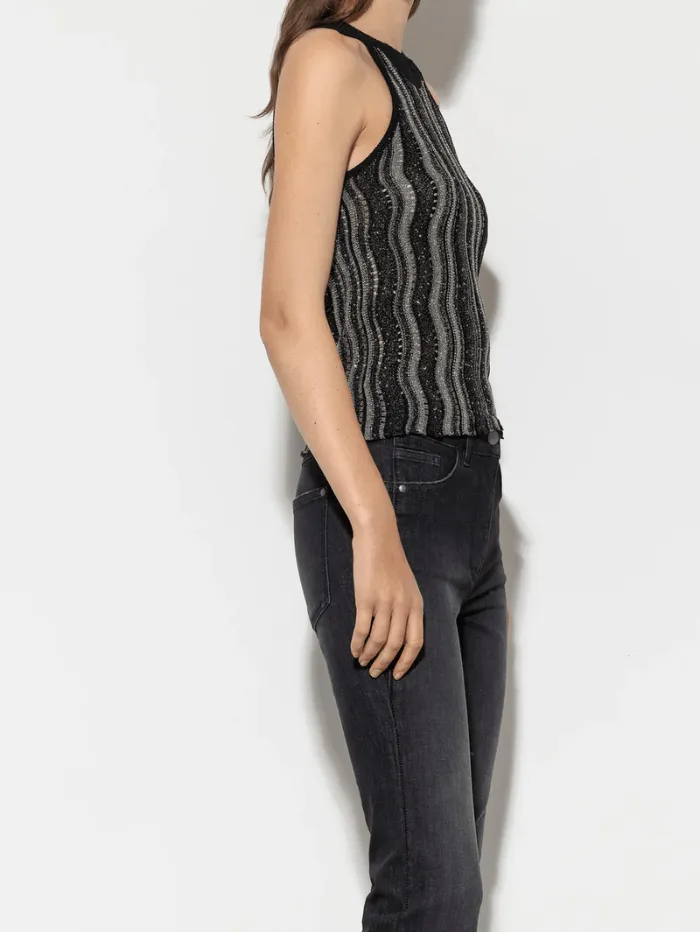 Luisa Cerano Knitted Top With Sparkle And Stripes 108550 5339 Col 001