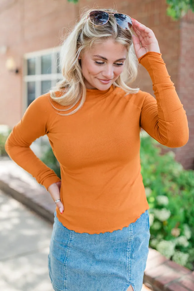 Make Your Choice Camel Ribbed Turtleneck Top FINAL SALE