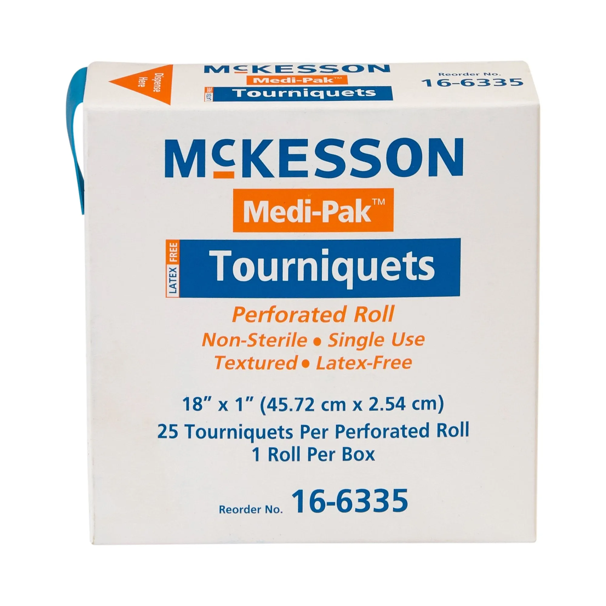 McKesson Tourniquet Band on Roll, 18 x 1 Inch, Blue