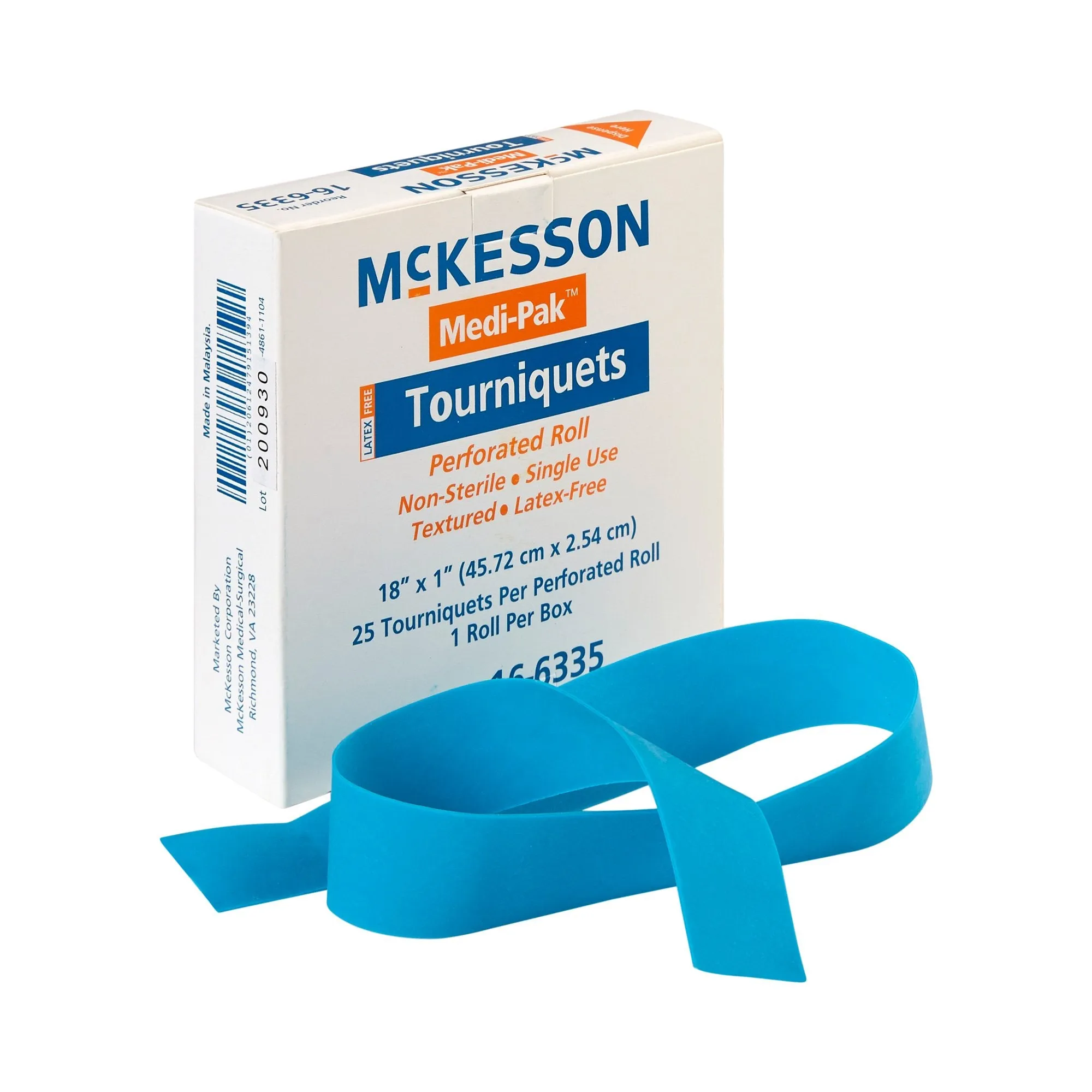 McKesson Tourniquet Band on Roll, 18 x 1 Inch, Blue