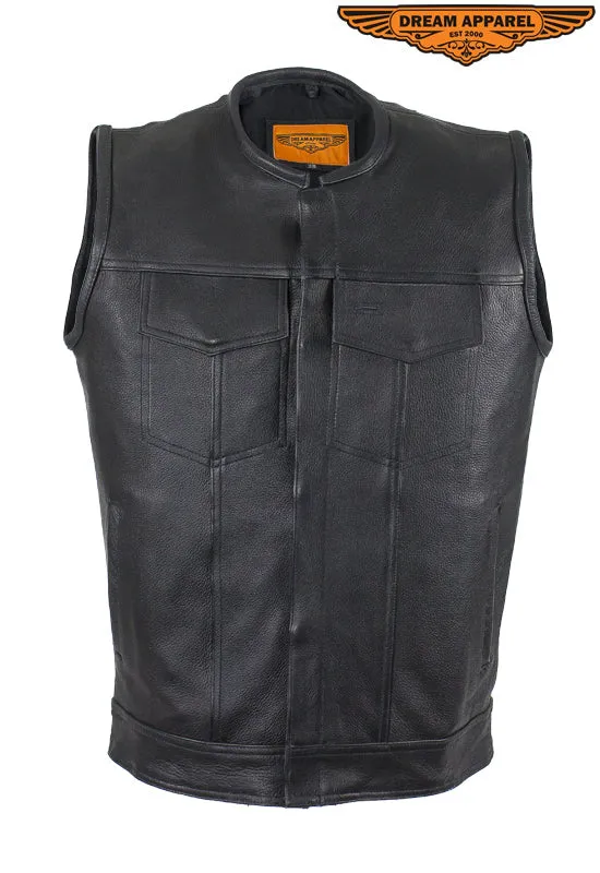 Mens 1/2" Collar Motorcycle Club Vest