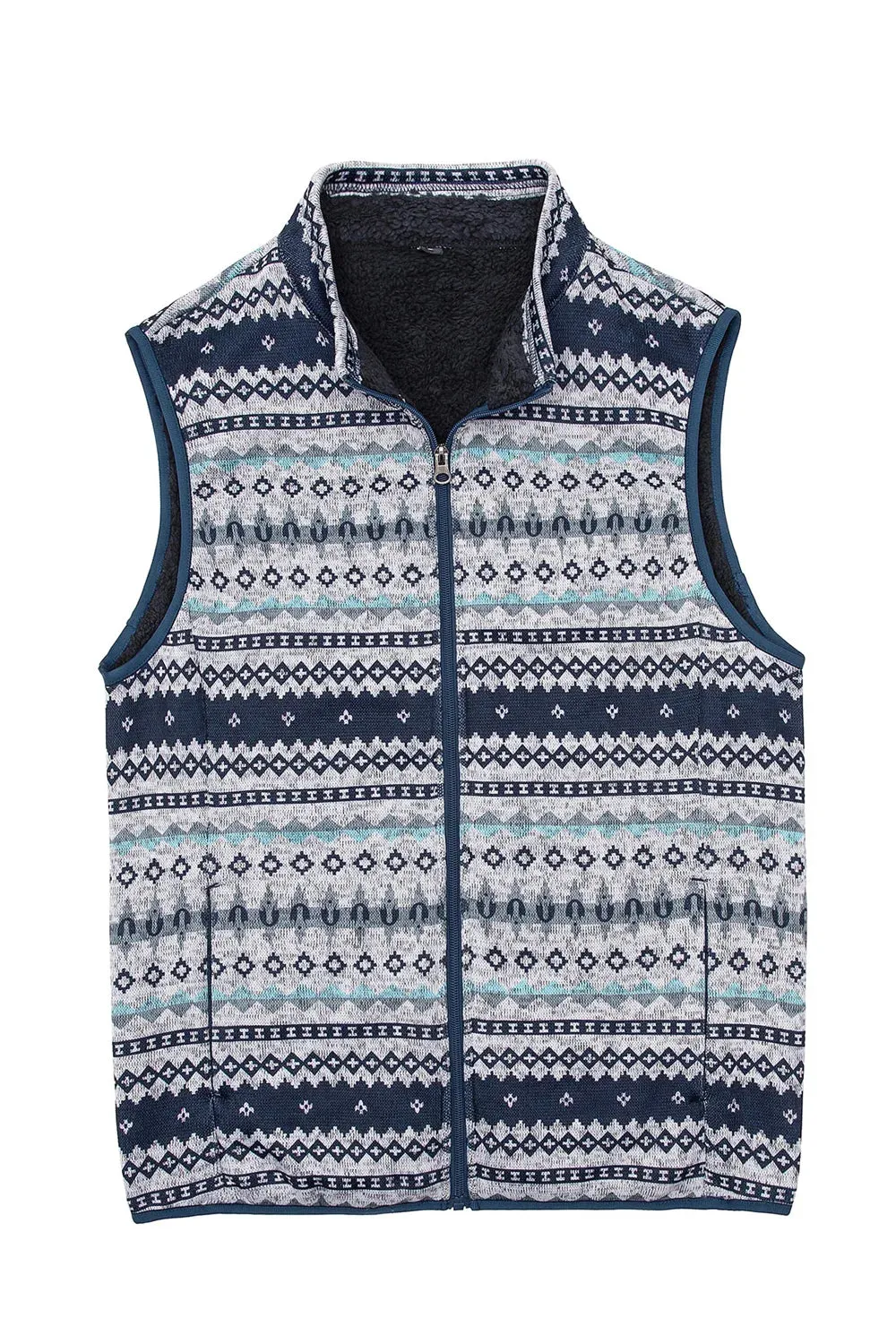 Men's Sweater Fleece Vest, Sherpa Lined