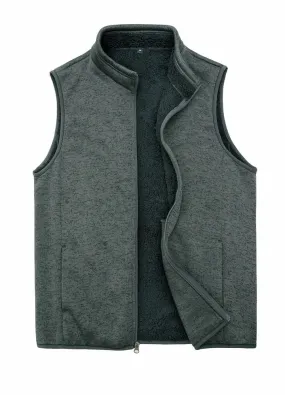 Men's Sweater Fleece Vest, Sherpa Lined