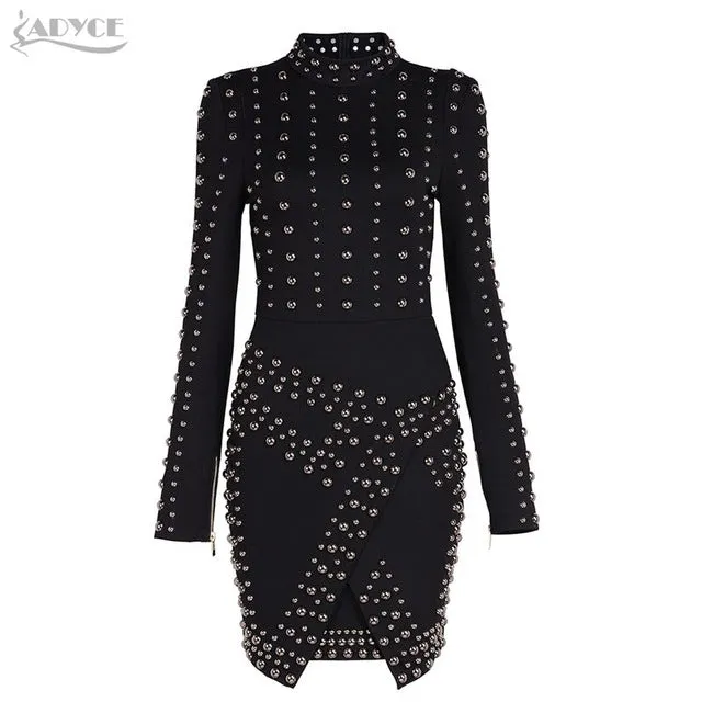 Mini Long Sleeve Beading Dress