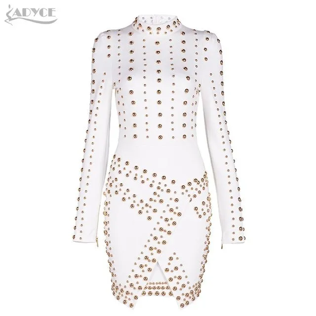 Mini Long Sleeve Beading Dress