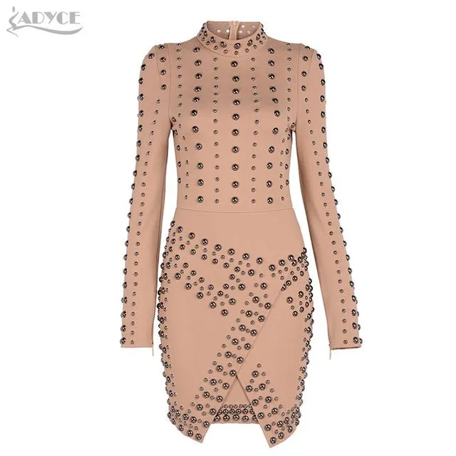 Mini Long Sleeve Beading Dress