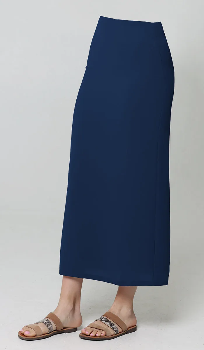 Moda Essential Long Maxi Pencil Skirt - Dark Blue