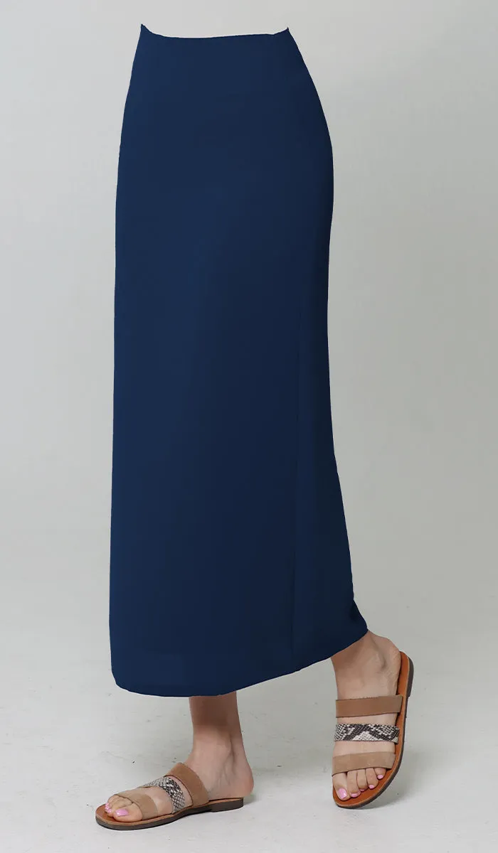 Moda Essential Long Maxi Pencil Skirt - Dark Blue