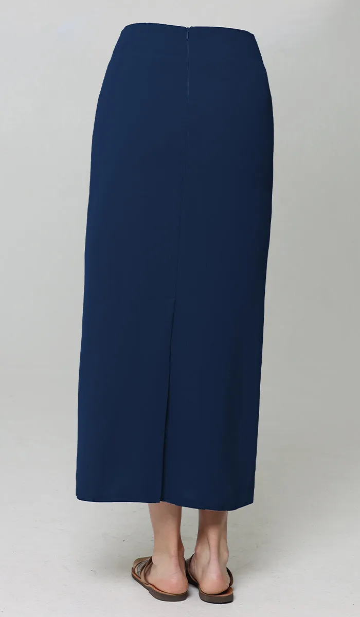 Moda Essential Long Maxi Pencil Skirt - Dark Blue