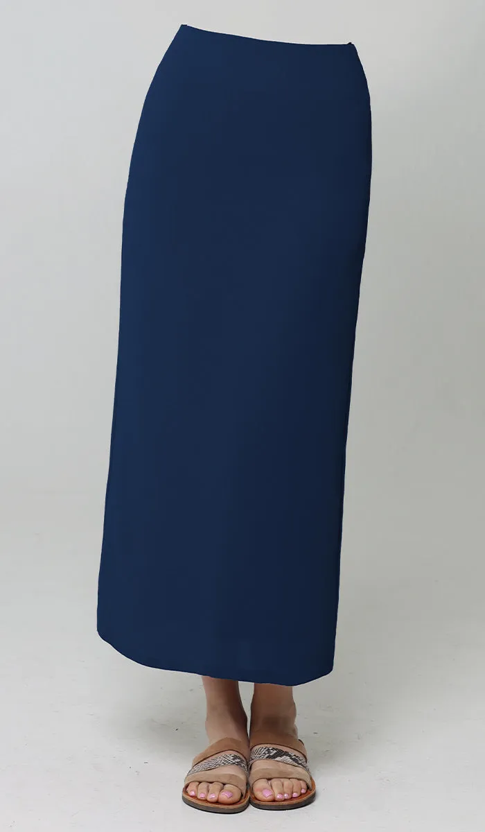 Moda Essential Long Maxi Pencil Skirt - Dark Blue