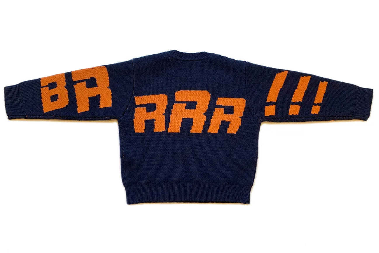 Navy/Orange Toddlers Unisex BRRR!!! Sweater