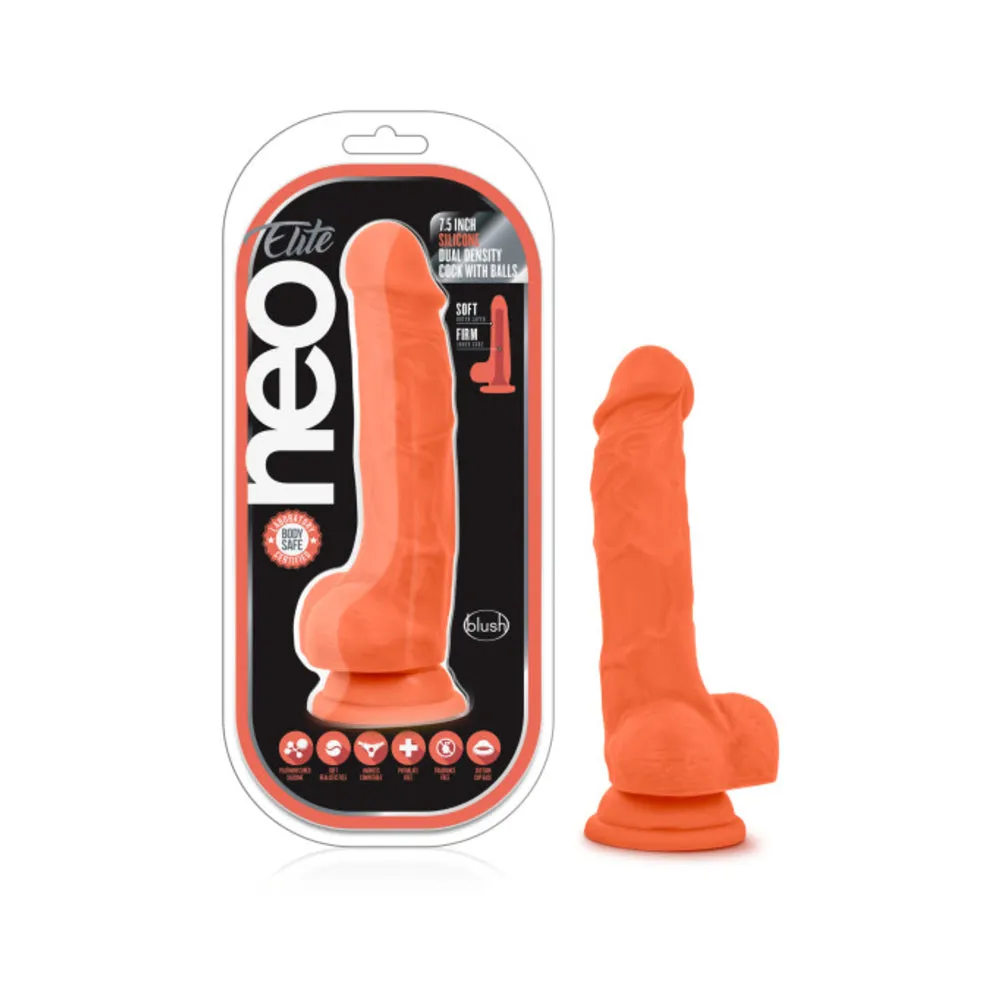 Neo Elite - 7.5in Silicone Dual Density Cock With Balls