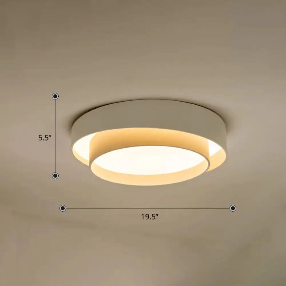 Nordic LED Flushmount Ceiling Light Fixture - Metal 2-Layer Design, Ideal for Bedroom Lighting