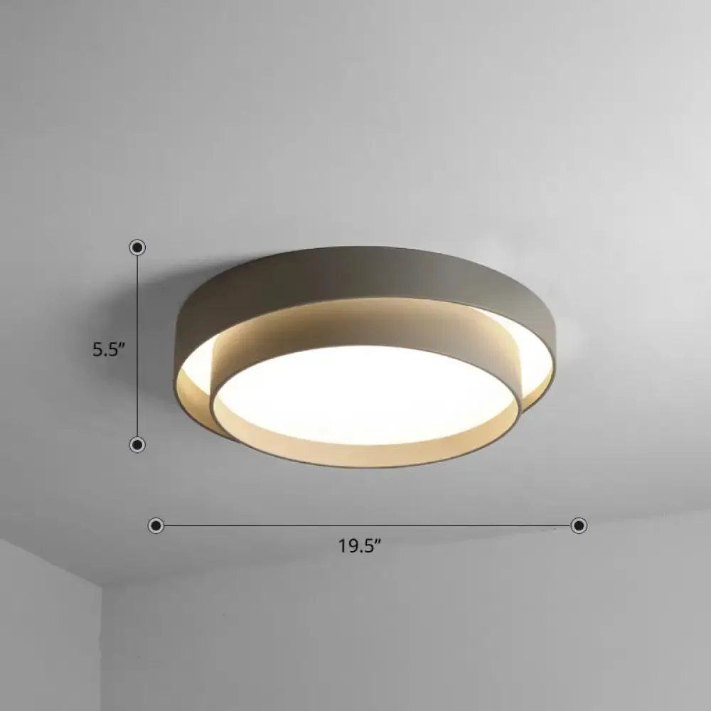 Nordic LED Flushmount Ceiling Light Fixture - Metal 2-Layer Design, Ideal for Bedroom Lighting