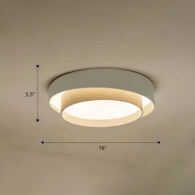 Nordic LED Flushmount Ceiling Light Fixture - Metal 2-Layer Design, Ideal for Bedroom Lighting