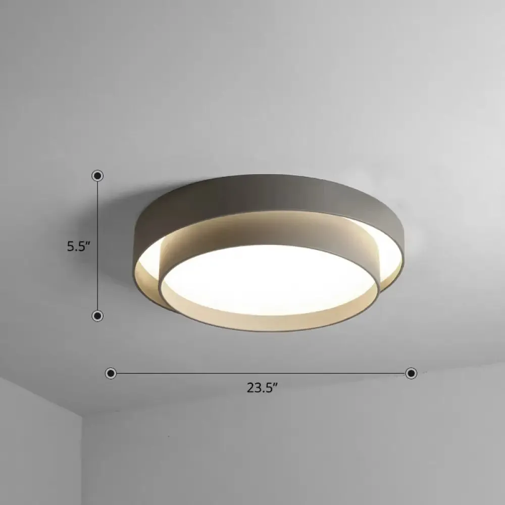 Nordic LED Flushmount Ceiling Light Fixture - Metal 2-Layer Design, Ideal for Bedroom Lighting