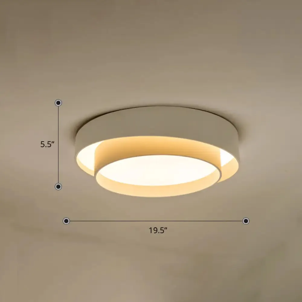 Nordic LED Flushmount Ceiling Light Fixture - Metal 2-Layer Design, Ideal for Bedroom Lighting