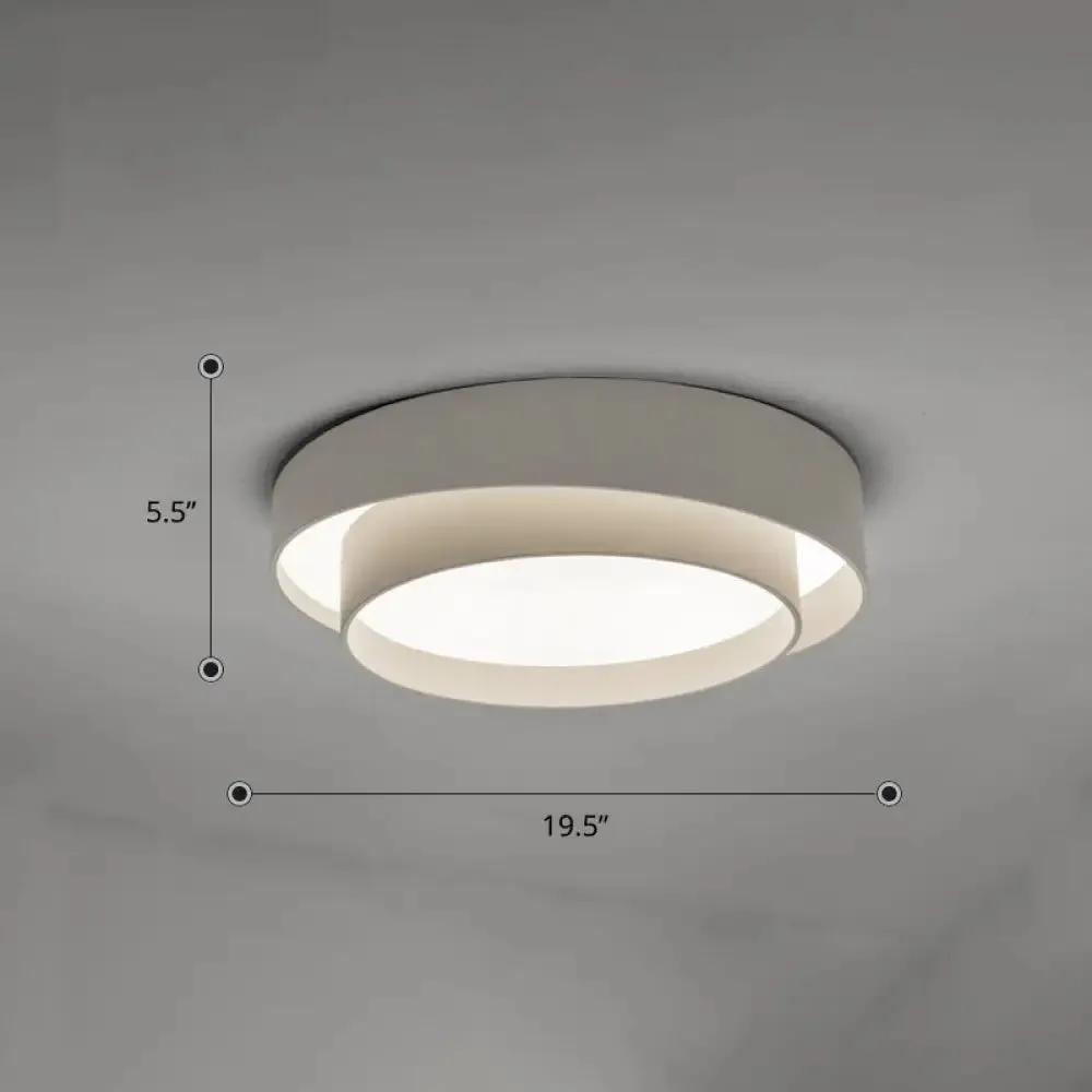 Nordic LED Flushmount Ceiling Light Fixture - Metal 2-Layer Design, Ideal for Bedroom Lighting