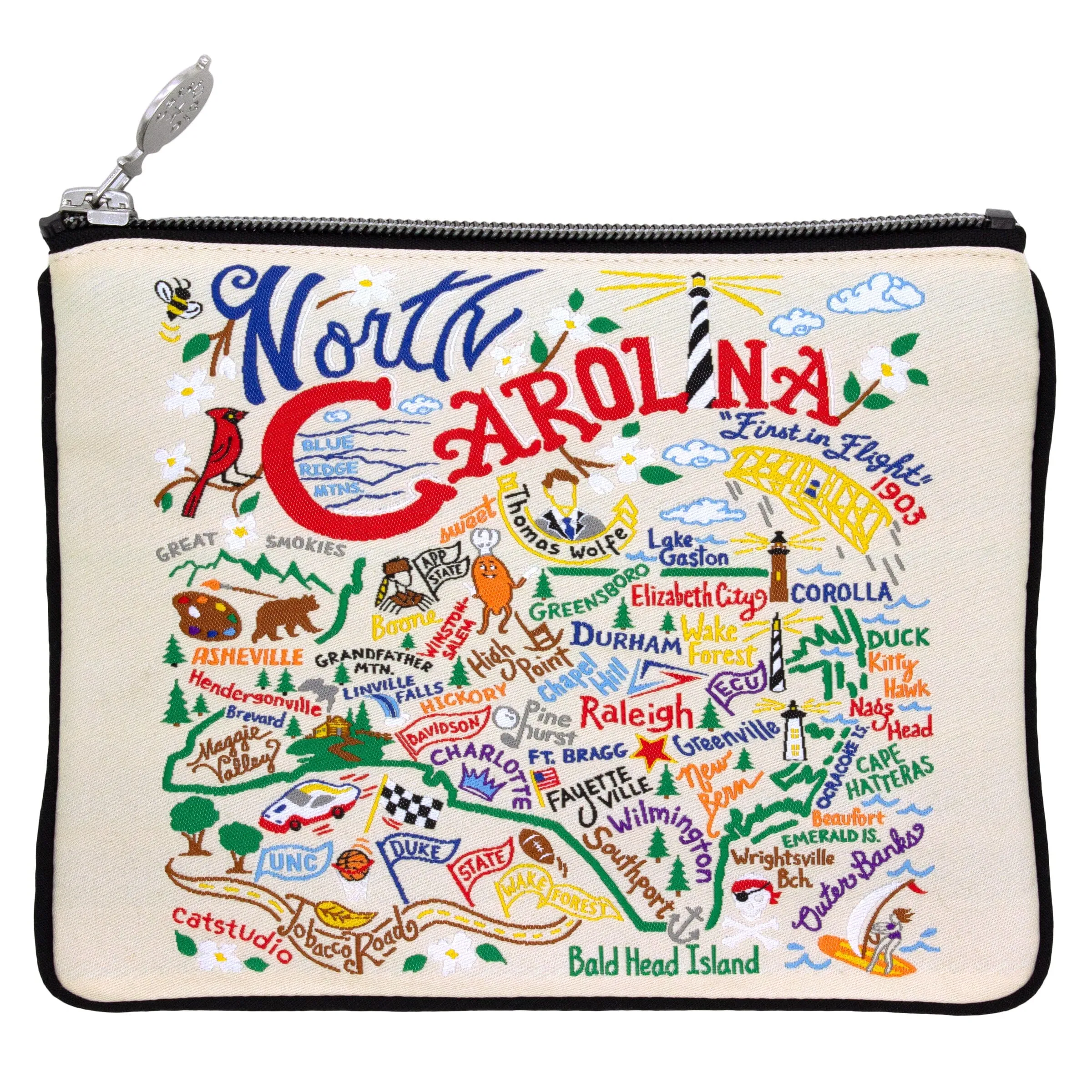 North Carolina Zip Pouch - Natural