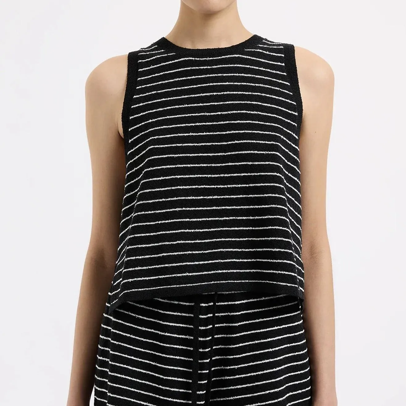 Nude Lucy Zosia Stripe Knit Tank in Black Stripe