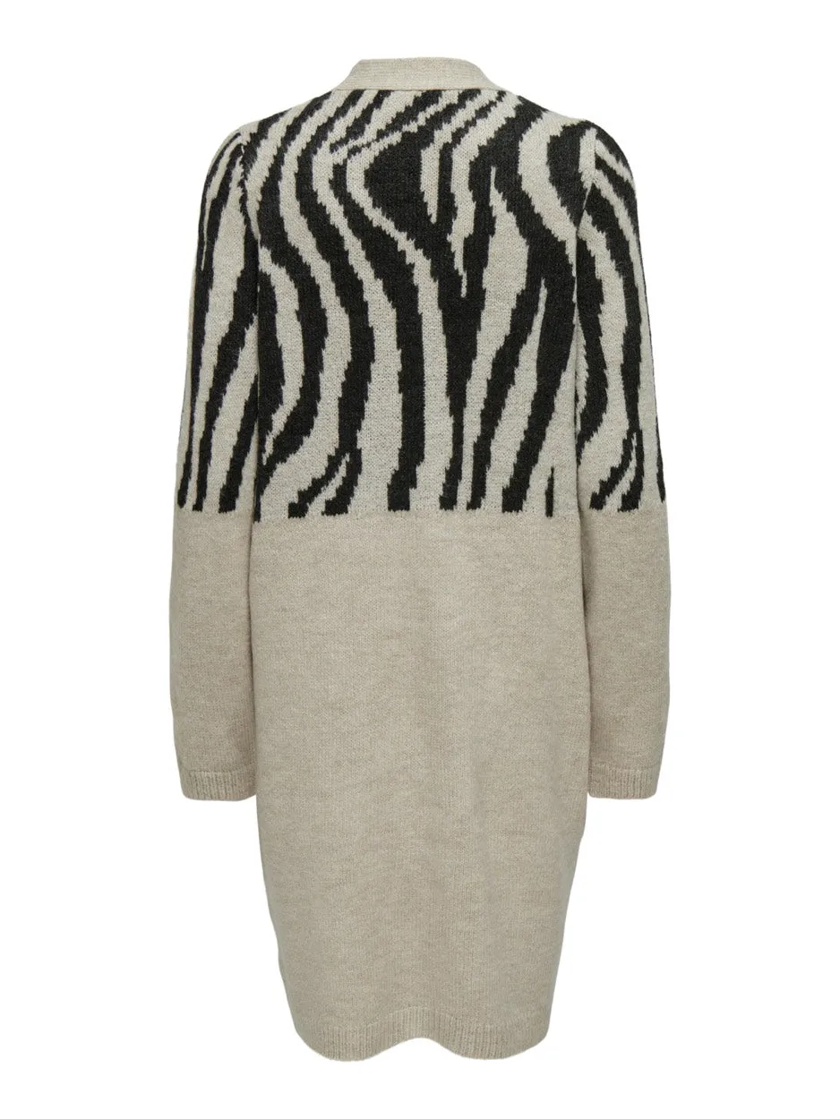 Onljade Zebra Ls Cardigan Cc Knt - Zand Dessin