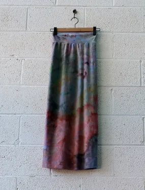 OOAK -  Pencil Long Skirt / XXS / Stretch Fleece / Ice Dye (161)