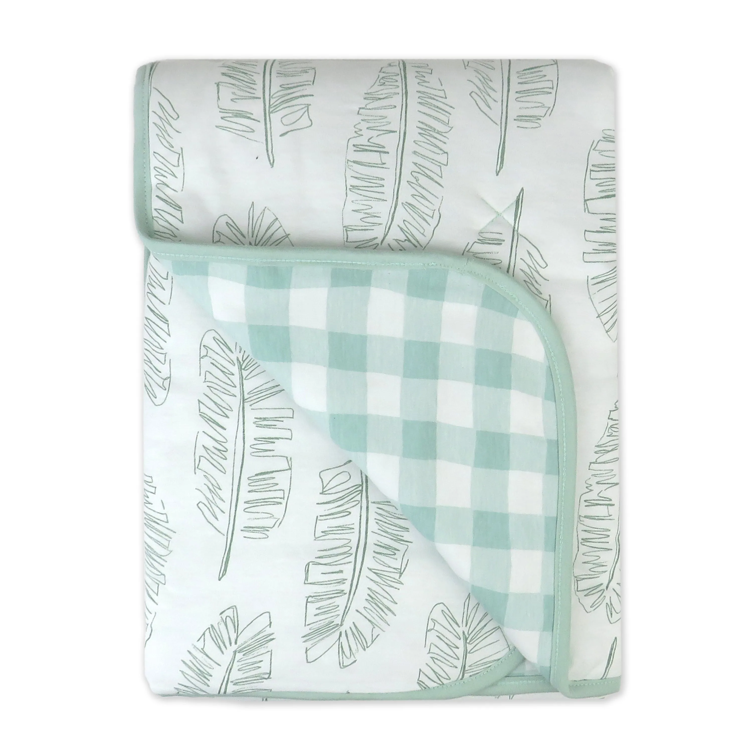 Organic Cotton Hand-Quilted Reversible Baby Blanket