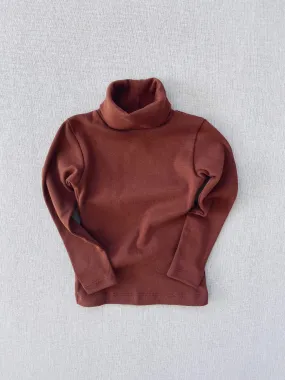 organic cotton turtleneck - chestnut