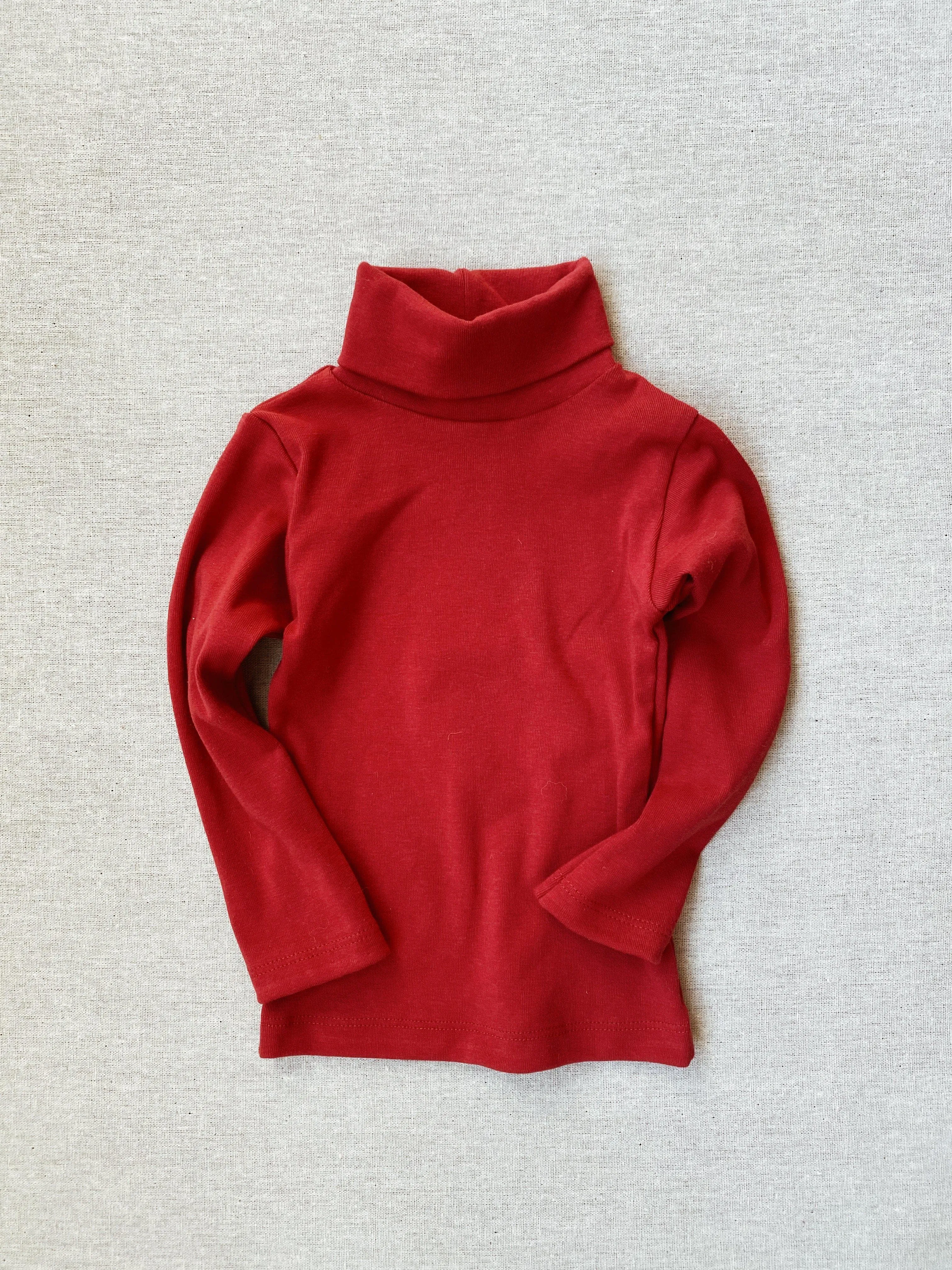 organic cotton turtleneck - scarlet