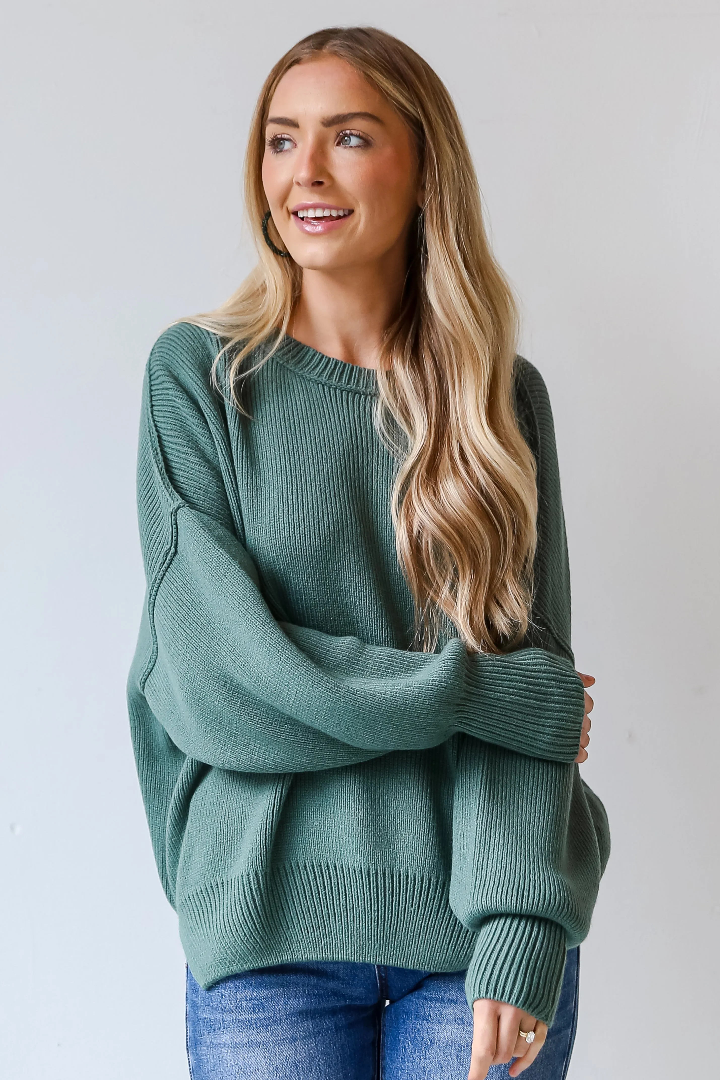 Parker Sage Oversized Sweater - DOORBUSTER