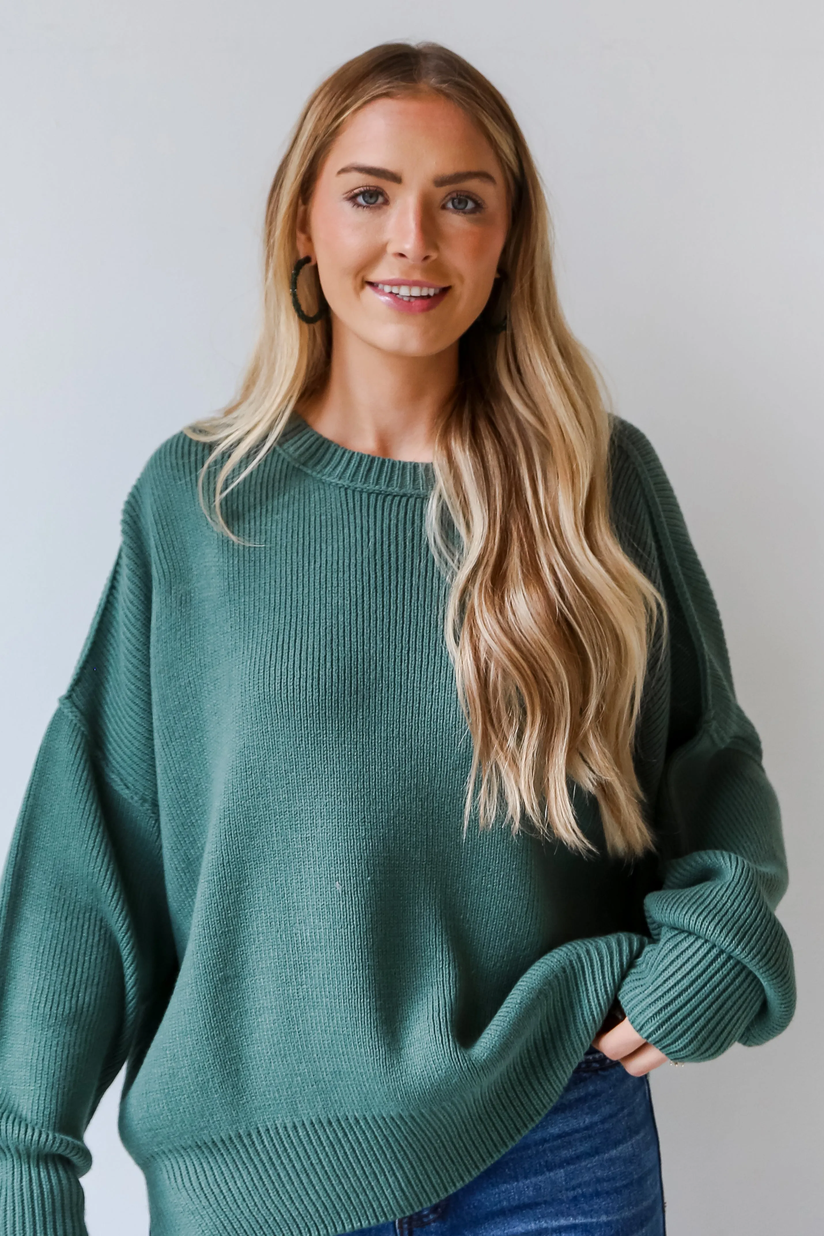 Parker Sage Oversized Sweater - DOORBUSTER