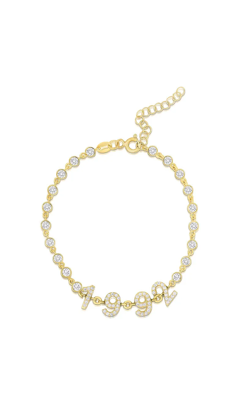 Pavé Number Date Bracelet