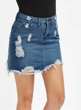 Pencil Skirt Blue Denim Women Sexy Casual Mini Summer Skirts