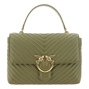 PINKO Emerald Elegance Calf Leather Handbag