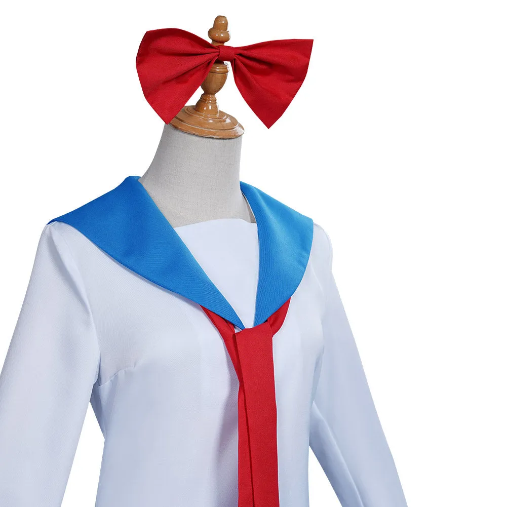 Poputepipikku Pop Team Epic Popuko Pipimi Blue Uniform Skirt Outfits Halloween Carnival Suit Cosplay Costume